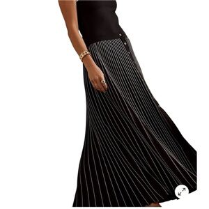 Maeve Anthropologie NWT Skirt Size XL Black Full Pleated Midi Maxi Party Career